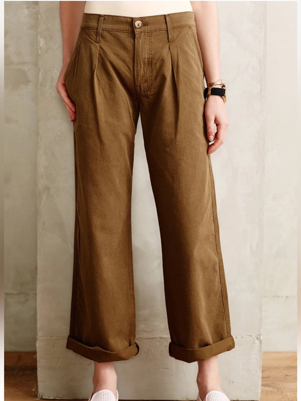 Mother Pleated Greaser Prep Teachers Prep Ankle Pants 25